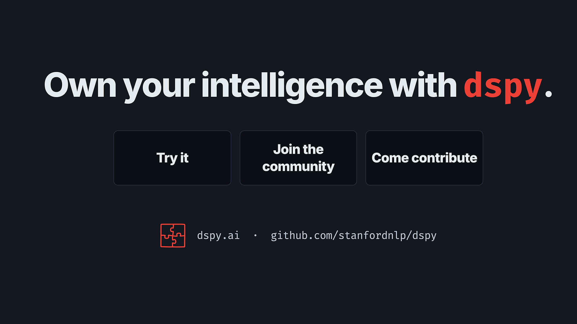Slide: DSPy is completely open source and fueled by open research